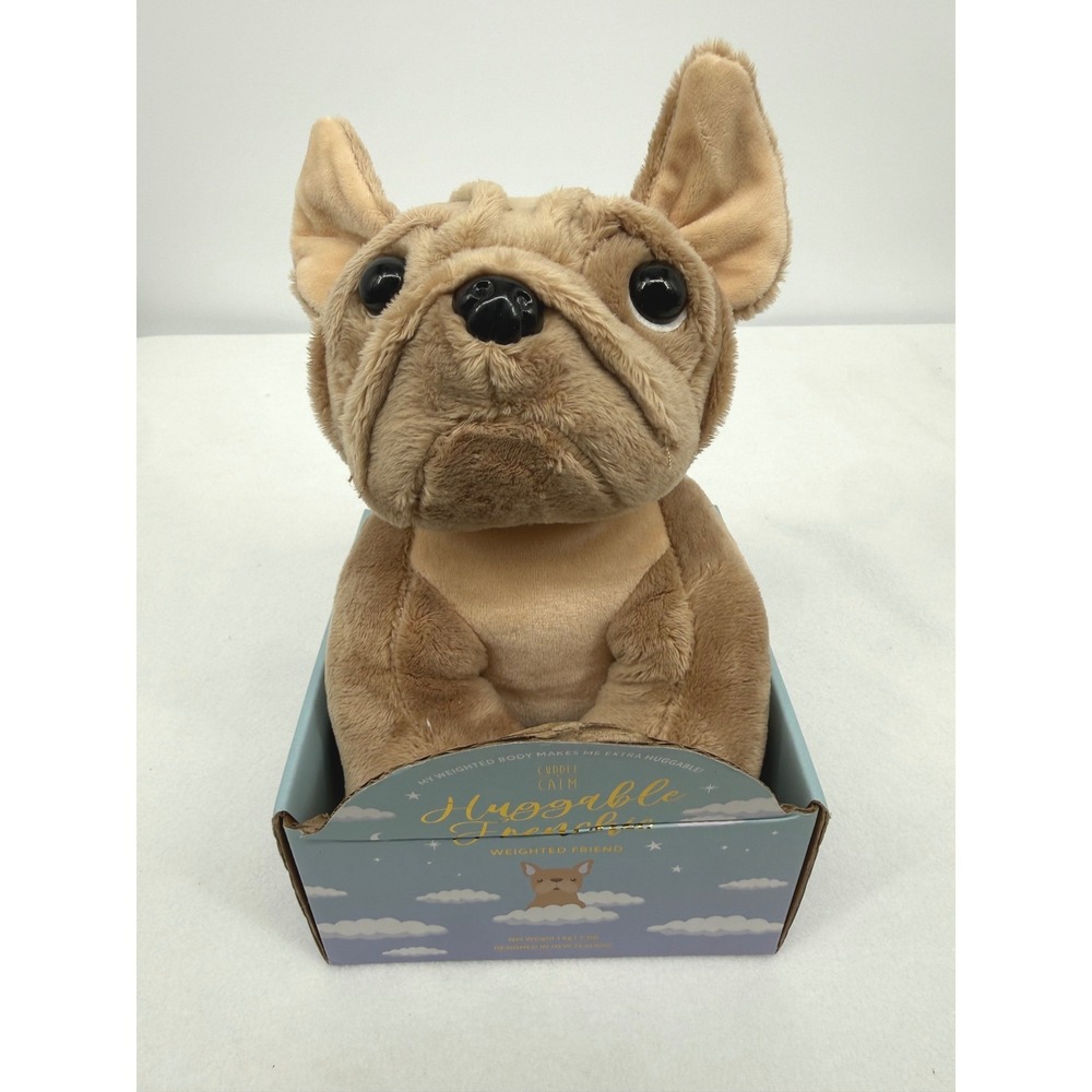 Cuddle & Calm Huggable Frenchie Weighted Plush Toy Tan Dog 2.2lb Sensory Buddy